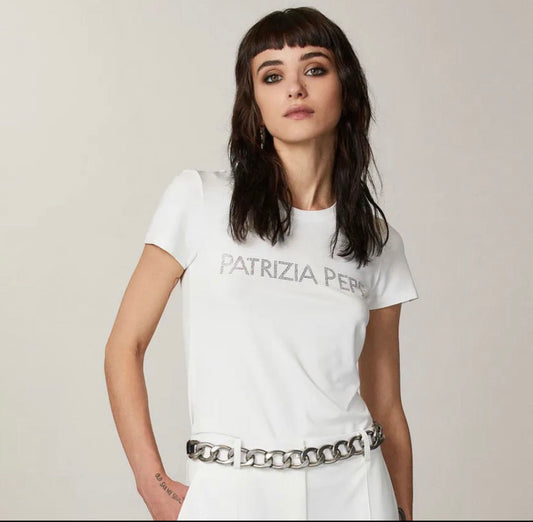 T-shirt Strass, White - Patrizia Pepe