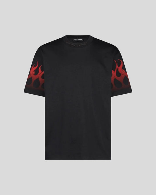 T-shirt Red Flame, Black - Vision Of Super
