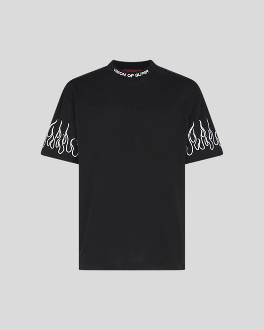 T-shirt Flame Ricamo, Black - Vision Of Super