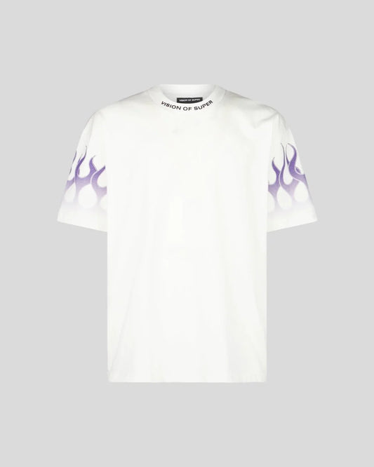 T-shirt Purple Flame, White - Vision Of Super