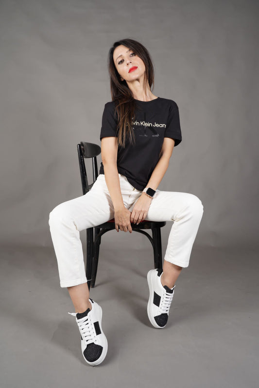 T-shirt Leather Black - Calvin Klein